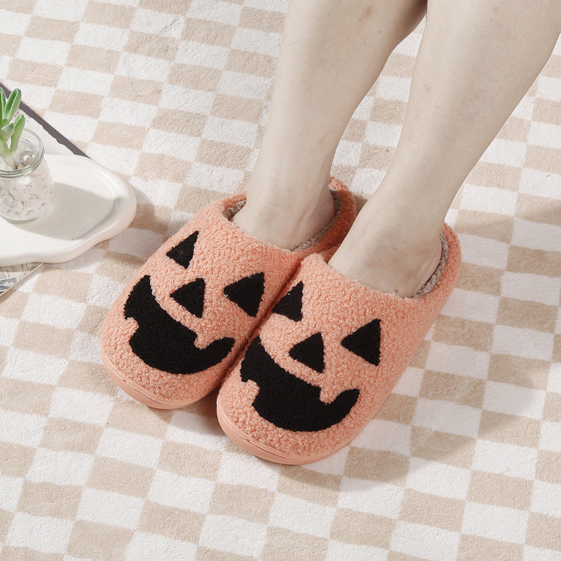Halloween-Kürbis-Hausschuhe aus Baumwolle