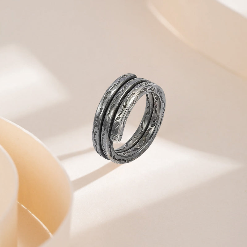 Grasmuster Vintage-Design Ring